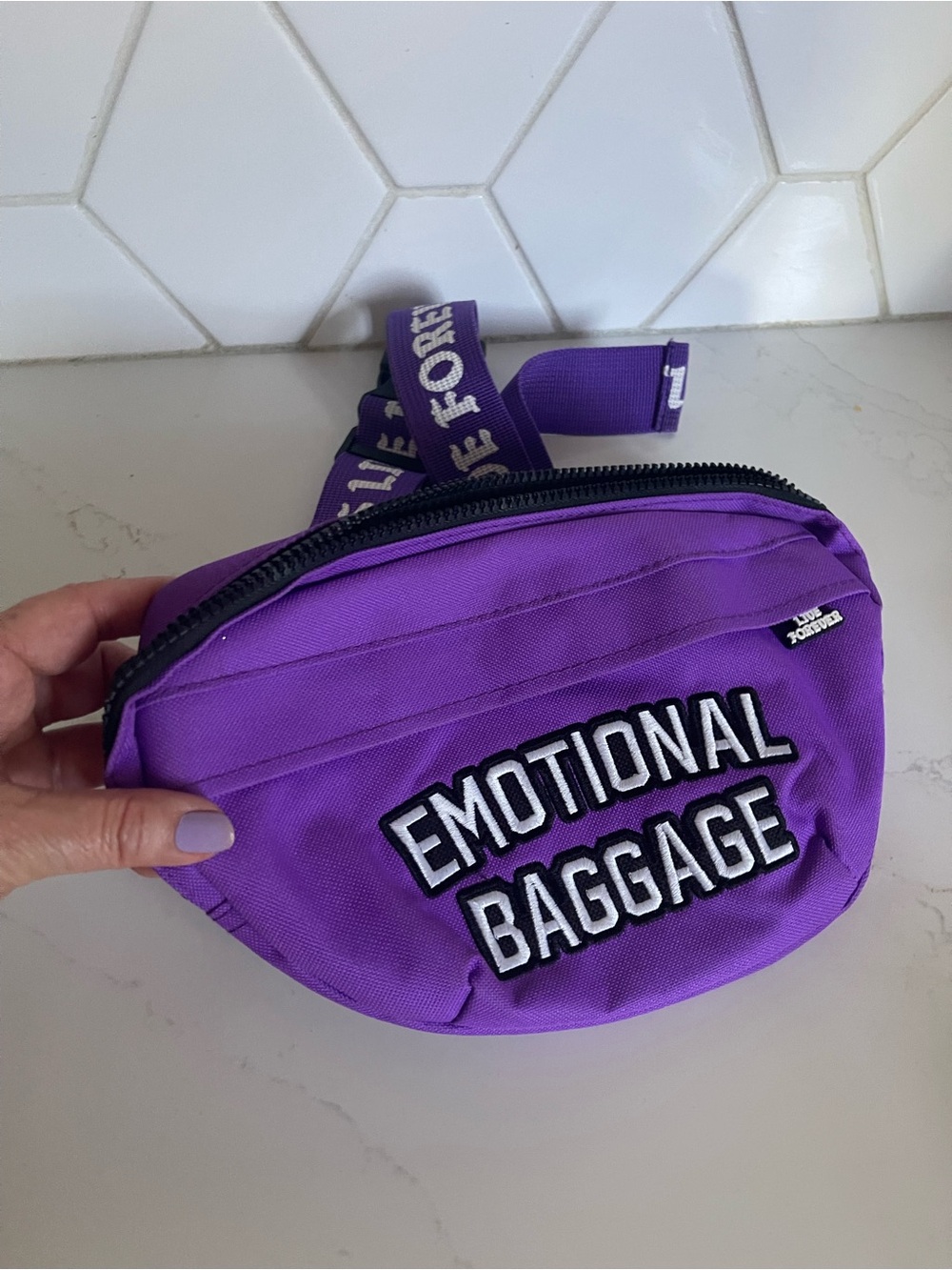 Purple "Emotional Baggage" Crossbody Belt Bag